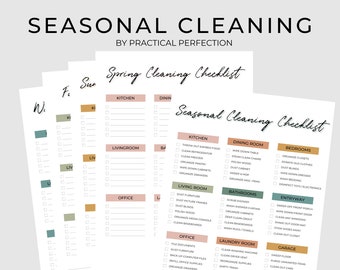 Spring Cleaning Checklist Planner | Winter Cleaning | Fall Cleaning | Summer Cleaning