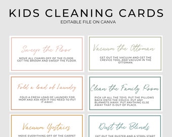 EDITABLE Kids Chore Chart Cards | Chore Cards | Responsibility