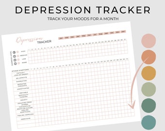 Depression Tracker | Anxiety Tracker | Monthly Mood Tracker