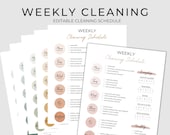Editable Weekly Cleaning Printable | Cleaning Planner | Cleaning Checklist Printable