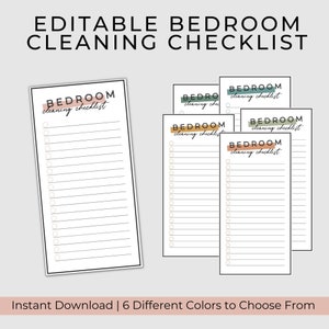 Teen Bedroom Cleaning Checklist | Printable Cleaning Checklist by Room | Cleaning Checklist