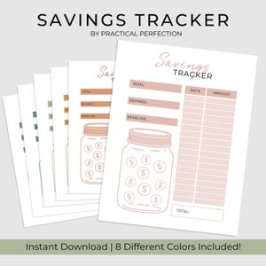 Savings Tracker Printable | Financial Tracker | Savings goals