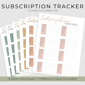 Monatliches Abonnement Tracker | Budget Printable | Digitaler Abo-Tracker