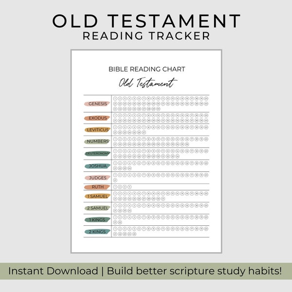 Old Testament Reading Chart | Bible Reading Tracker | Old Testament Tracker