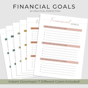 Financial Goals Planner Sheet | Financial Tracker | Savings goals | Financial Goals Tracker