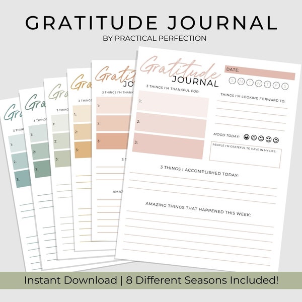 Gratitude Journal Printable | Daily Gratitude Tracker