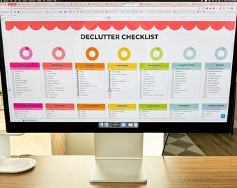 Editable Declutter Cleaning Checklist | Google Sheets Cleaning Checklist | Cleaning Checklist