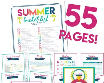 MASSIVE KIT - Kids Summer Schedule Calendar Reading Chart Journal Games Family Home Evening Printable