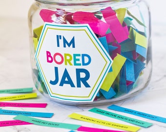 Kids Summer Homeschool Printable 'I am Bored' Jar Activity Printable