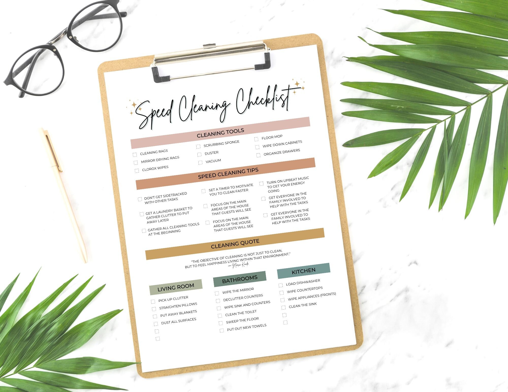 Get your FREE Speed Clean printable checklist to follow along with you in  each room as you get …