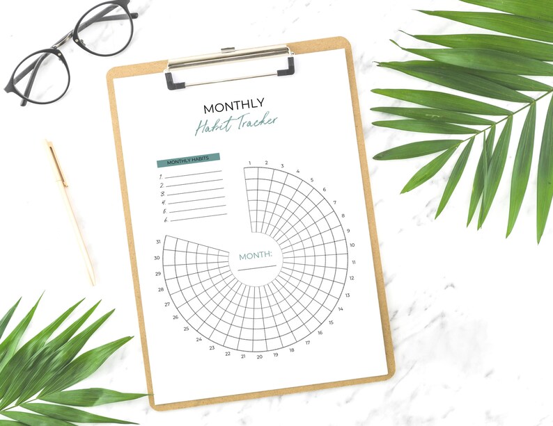 Monthly Habit Tracker Printable | 30 Day Habit Tracker - Etsy