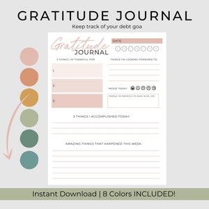 Gratitude Journal Printable | Daily Gratitude Tracker - Etsy
