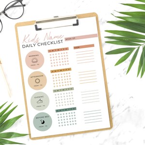 Kids or Adult Printable Daily Routine Checklist Planner Pages Cute Daily Planner Template Routine Planner image 5