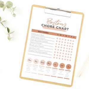 EDITABLE Kids Chore Chart Responsibility Chart School Chart Kids Schedule Includes 7 colors image 3