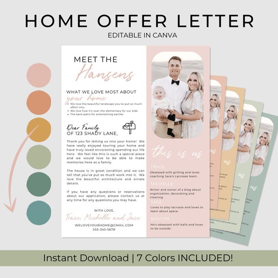 Home Offer Letter Template | Home Buyer Offer Letter | Get to Know You Letter