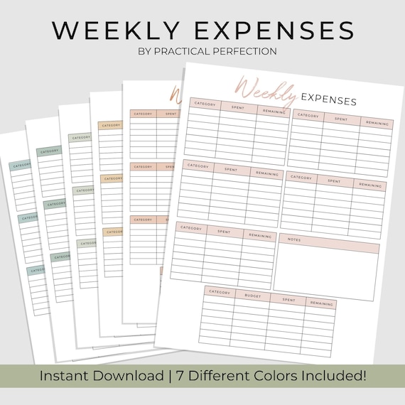 Weekly Budget Planner Printable Finance Planner Printable | Etsy