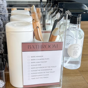 Checklist voor het schoonmaken van de badkamer | Afdrukbare reinigingschecklist | Checklist schoonmaak