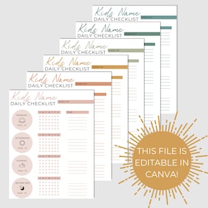 Kids or Adult Printable Daily Routine Checklist Planner Pages Cute Daily Planner Template Routine Planner image 2
