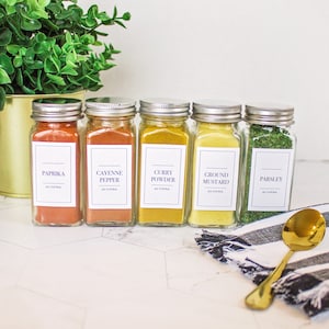 SET of 74 Spice and Herb Labels - INSTANT DOWNLOAD - Kitchen Cabinet Organization - Spice Drawer - diy label