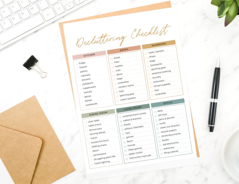 Declutter Challenge Checklist | Printable Decluttering Checklist ...