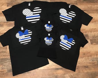 thin blue line mickey shirt