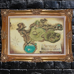 Zelda 64 Ocarina of Time Patrón de punto de cruz Mapa mundial