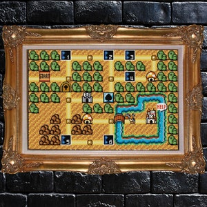 Super Mario Bros. 3 Video Game Cross Stitch World 1 Mario Map PDF Pattern Digital Download