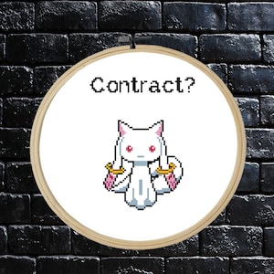 Puella Madoka Magica Kyubey Cross Stitch Pattern