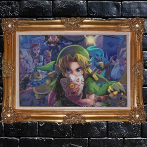Zelda 64 Majora&#39;s Mask Cross Stitch Pattern Clocktown