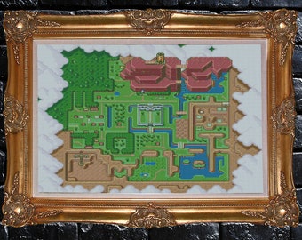 Zelda Light World A Link to the Past Cross Stitch Pattern World Map
