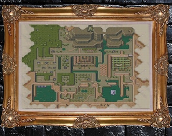 Zelda Dark World A Link to the Past Cross Stitch Pattern World Map