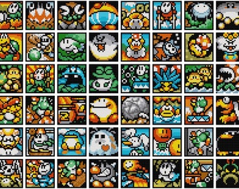 Yoshi's Island Level Select Icons Cross Stitch Bundle Set