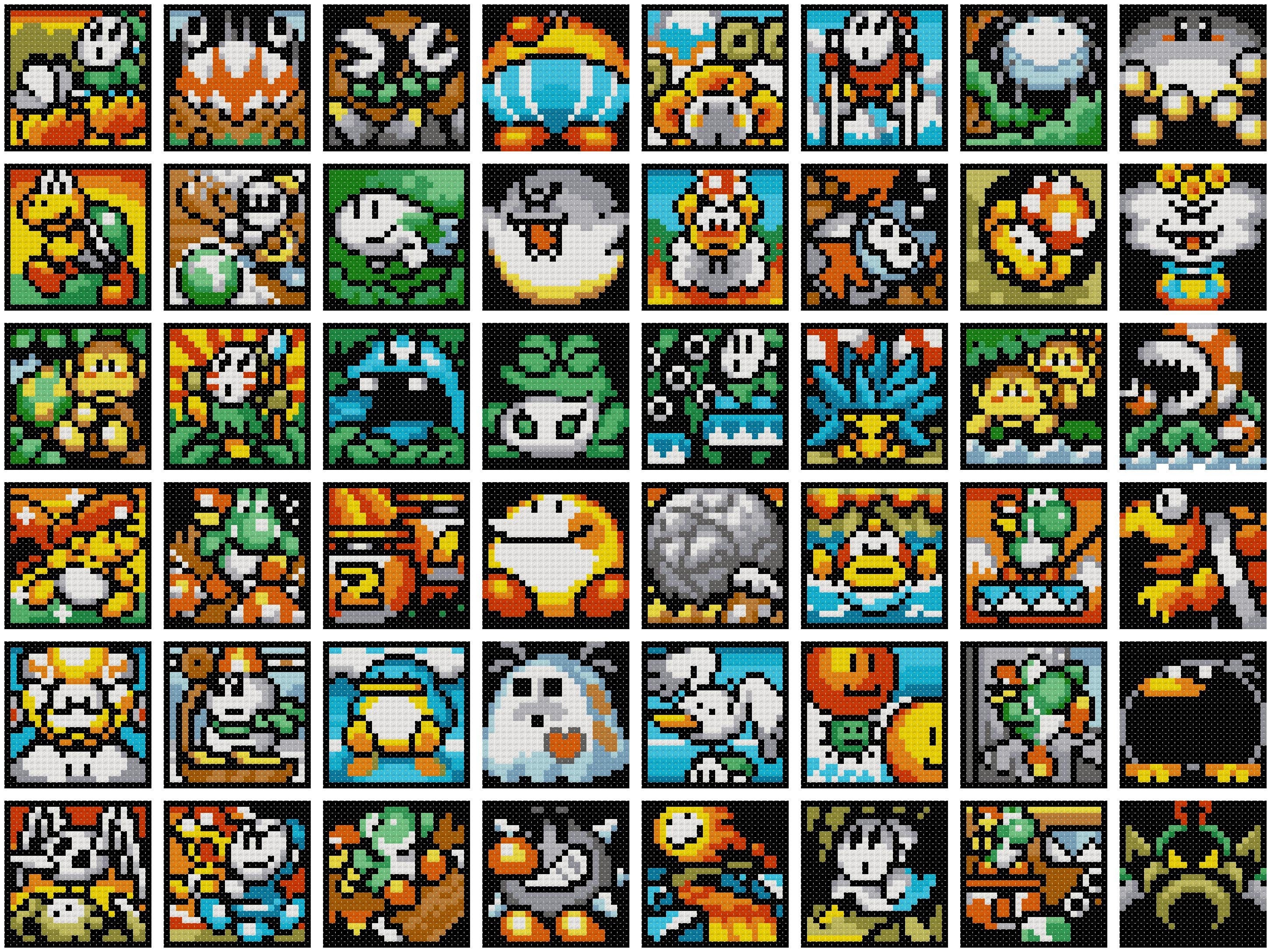 yoshi-s-island-level-select-icons-cross-stitch-bundle-set-etsy