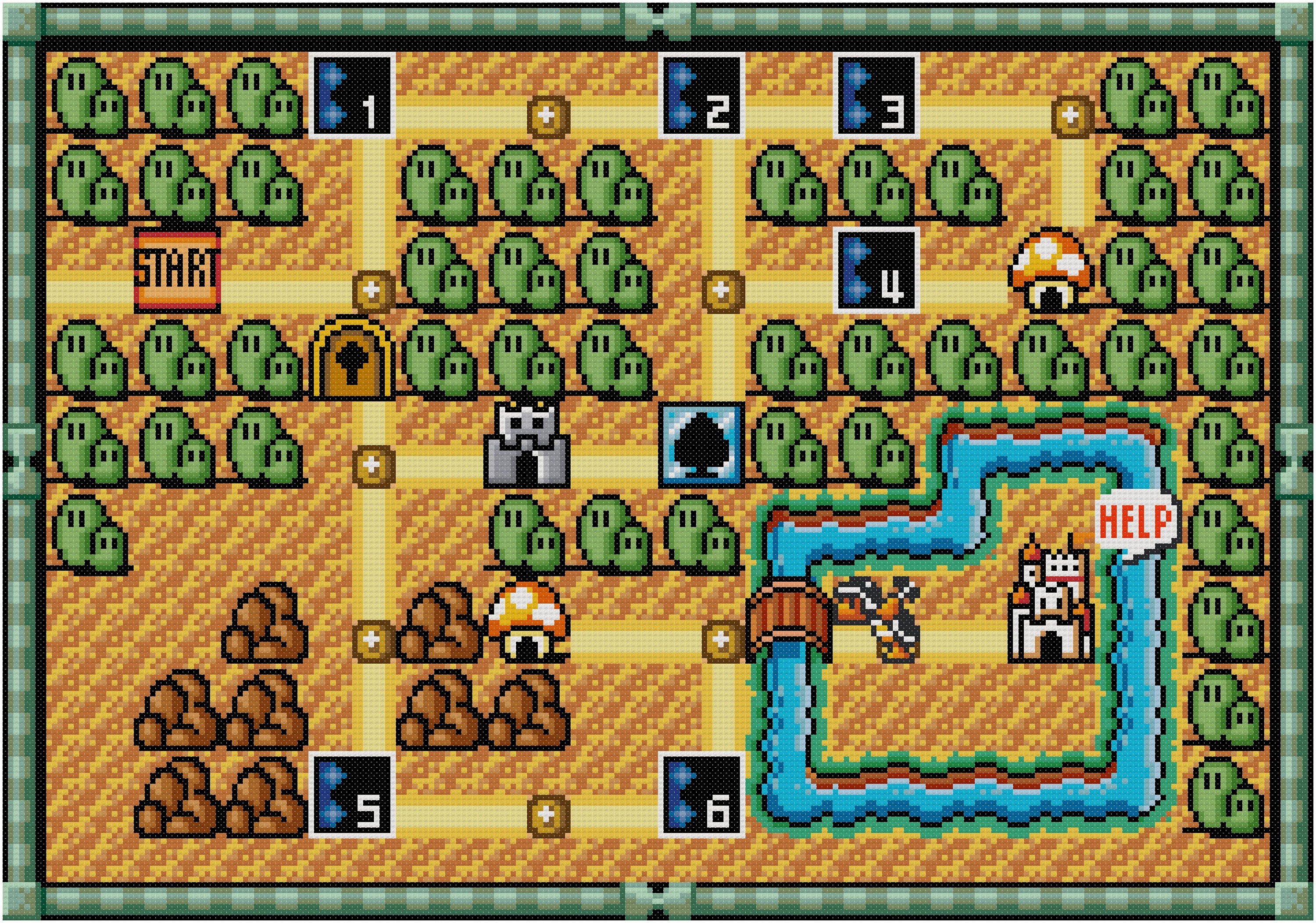 super mario bros 3 world 1 by box cat cross stitch super mario bros 3 world 1 by box cat cross stitch