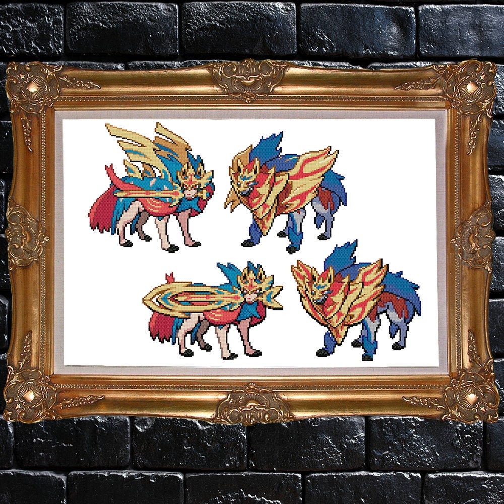 Zamazenta Crowned Shield sprite/patrón/diseño Hamabeads