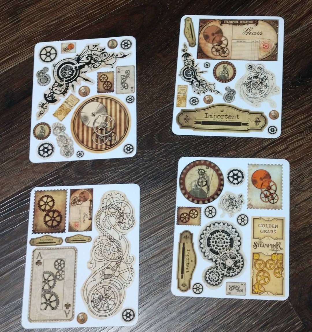 Steampunk Gears Sticker Set. Gear Stickers. Planner Stickers. - Etsy