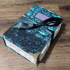 Hard Back Dark Alice Journal, Made to Order Wonderland Junk Journal, Alice Junk Journal, Free Shipping in US