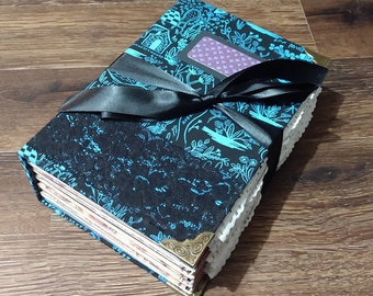 Hard Back Dark Alice Journal, Made to Order Wonderland Junk Journal, Alice Junk Journal, Free Shipping in US