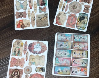 Boho Sticker Set. Bohemian Stickers. Planner Stickers.