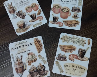 Coffee and Chocolate Sticker Set. Planner Stickers.