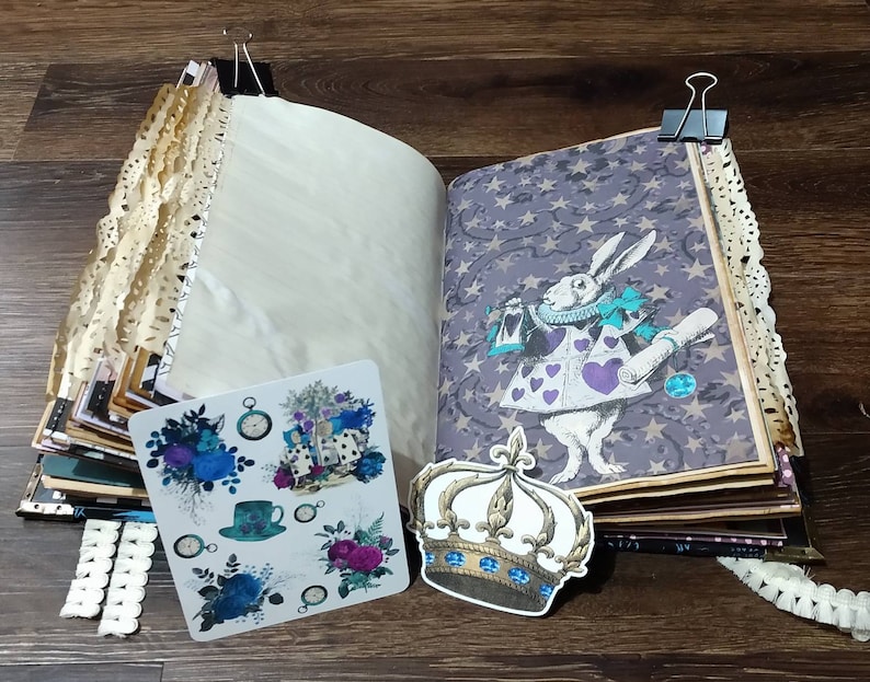 Hard Back Dark Alice Journal Made to Order Wonderland Junk - Etsy