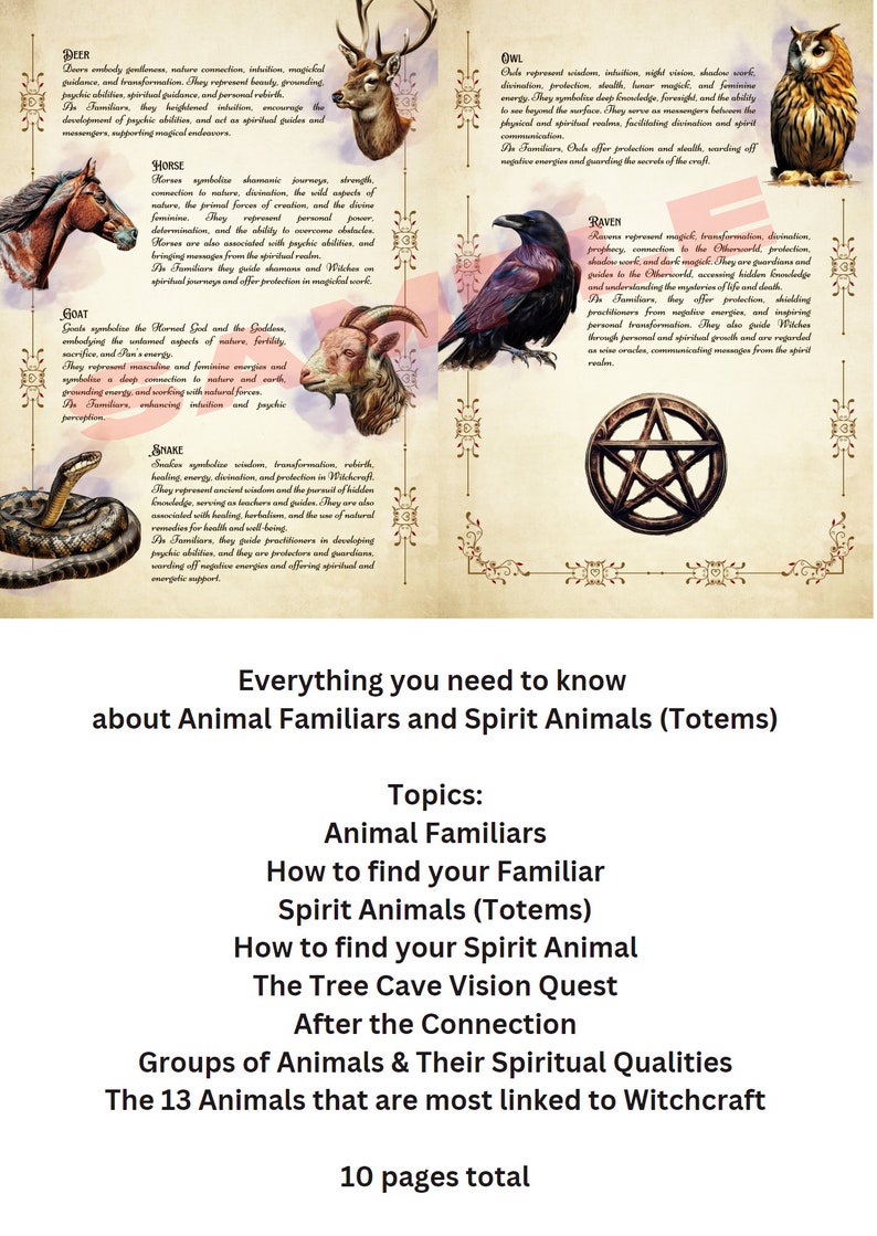 Qualiris Animal Animal Familiars and Spirit Animals (totems) | Instant Digital Download ...