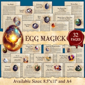 EGG MAGICK | Instant Digital Download Printable Book of Shadows / Grimoire Pages | sizes 8.5&#39;&#39;x11&#39;&#39; & A4