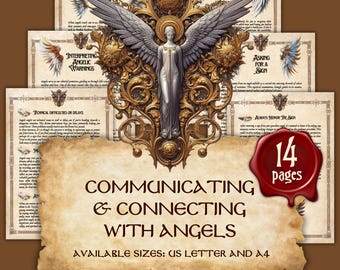 COMMUNICATING & CONNECTING with ANGELS | Enochian Magick | Digital Printable Book of Shadows / Grimoire Pages | sizes A4 and 8.5''x11''