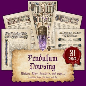 Pendulum Dowsing | Instant Digital Download Printable PDF Book of Shadows / Grimoire Pages
