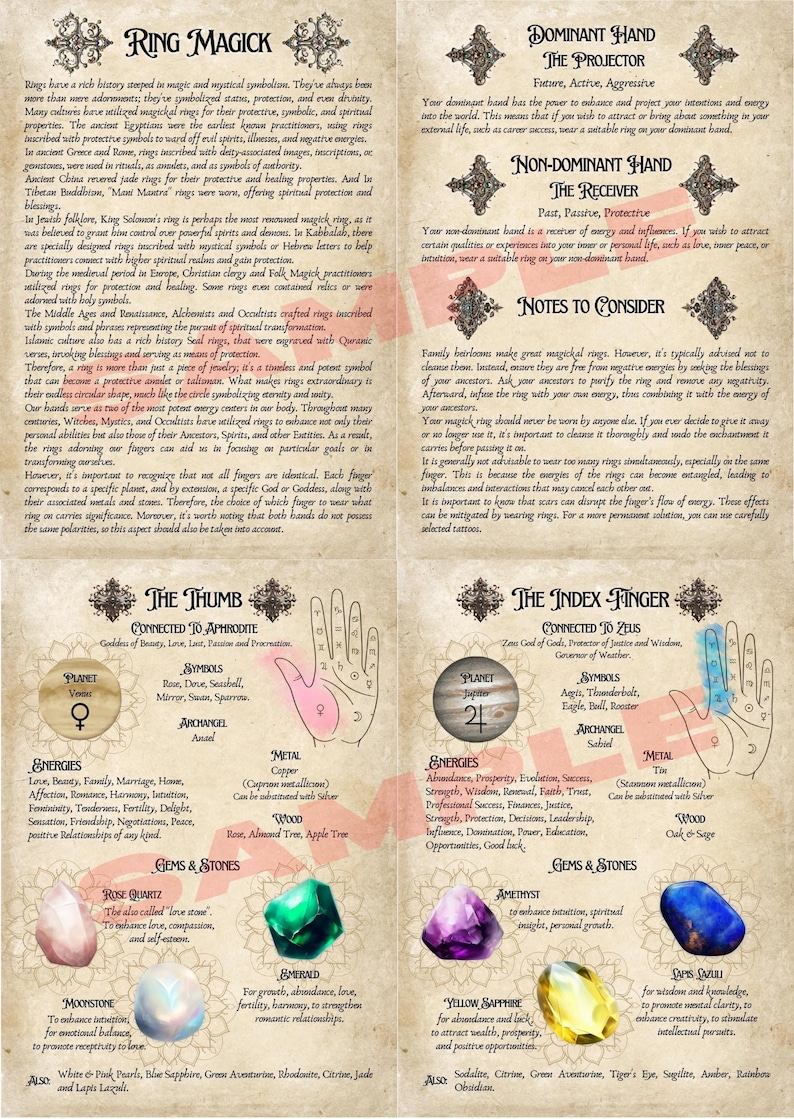 Ring Magic Book RING Magick, PENDULUM and DACTYLOMANCY | Instant Digital Download Book ...