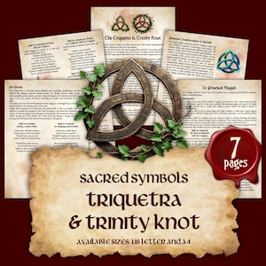 TRIQUETRA and TRINITY KNOT | Instant Digital Download Book of Shadows / Grimoire Pages | sizes A4 & 8.5''x11''