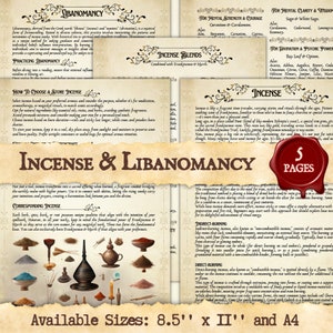 INCENSO E LIBANOMANZIA / Pagine stampabili con download digitale immediato / formati A4 e 8,5''x11''
