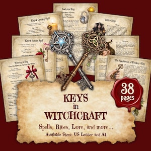 KEYS in WITCHCRAFT | Instant Digital Download Printable Book of Shadows / Grimoire Pages | sizes A4 and 8.5"x11"