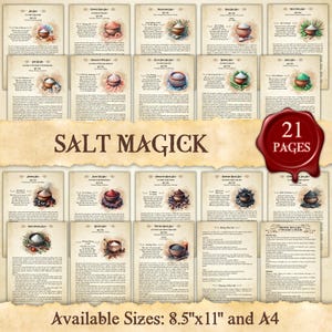 SALT MAGICK | Instant Digital Download Printable Book of Shadows / Grimoire Page | sizes A4 and 8.5&quot;x11&quot;